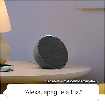 🔊 Echo Pop (Última geração) | Smart speaker compacto com som envolvente e Alexa | Cor Preta