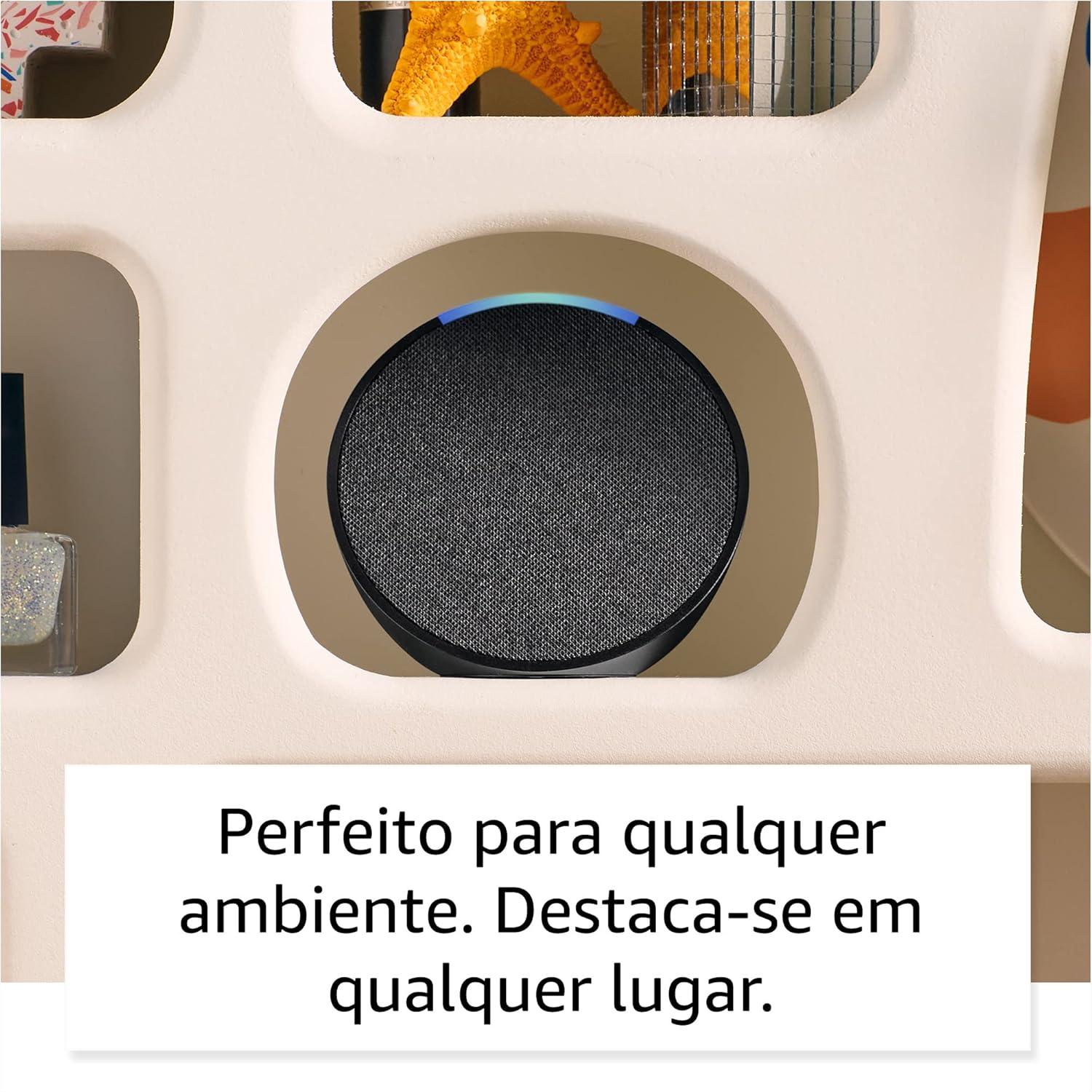 🔊 Echo Pop (Última geração) | Smart speaker compacto com som envolvente e Alexa | Cor Preta