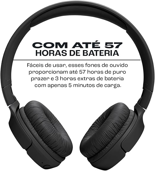 🎧 JBL Tune 520BT - Fone de Ouvido On Ear Bluetooth - Preto