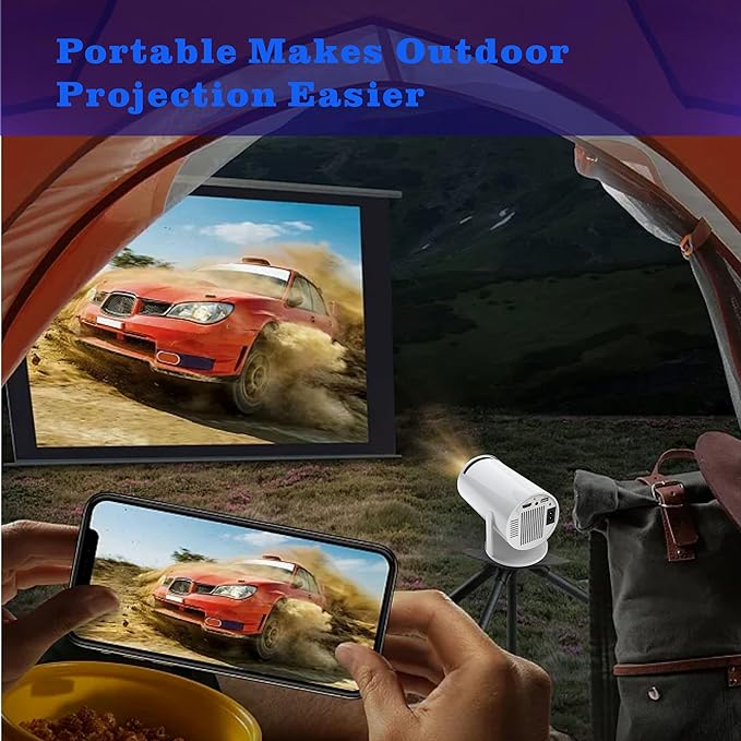 📽️ Mini Projetor Portátil 5G Wi-Fi 6, BT 5.0, Android 11 - Suporte 4K Full HD 8000 Lumens